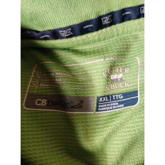 Cutter & Buck Shirt Mens XXLarge Green Solid Polo Dry Tec Golf Short Slv Casual - Picture 5 of 5